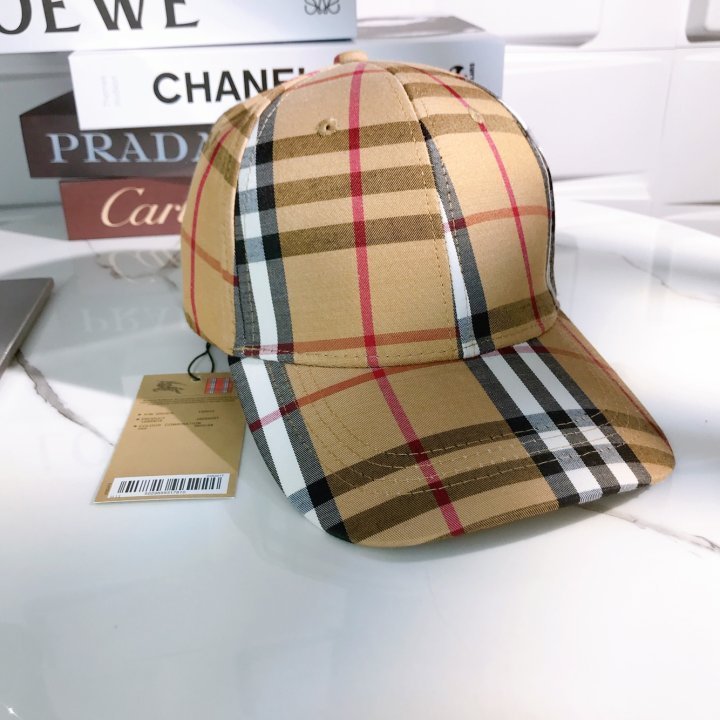 버*리 체크 나일론 볼캡.la