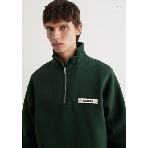 자크뮈스 그로그랭 지퍼 스웻셔츠(다크그린)