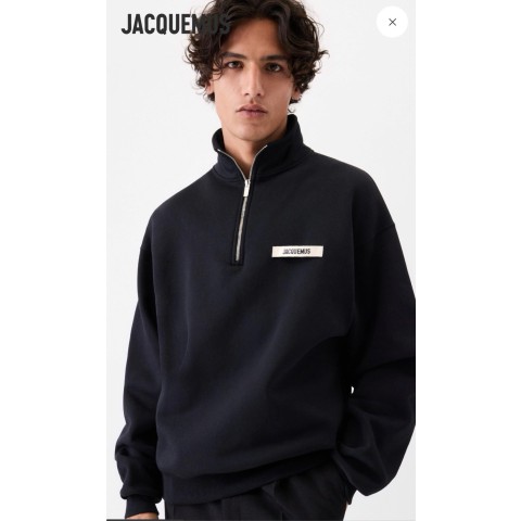 자크뮈스 그로그랭 지퍼 스웻셔츠(블랙)