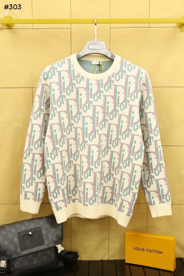 디* 자카드 라운드 니트 스웨터.유