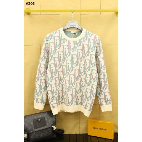 디* 자카드 라운드 니트 스웨터.유