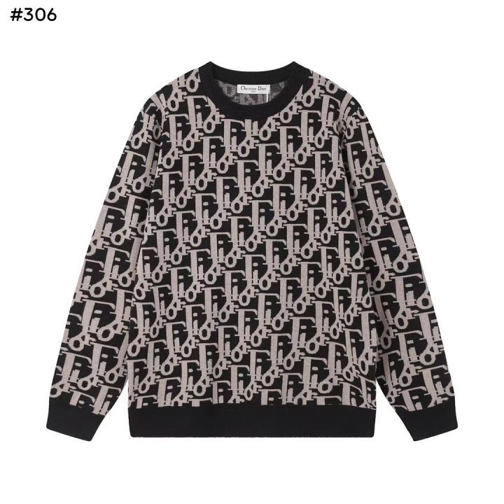 디* 자카드 라운드 니트 스웨터.유