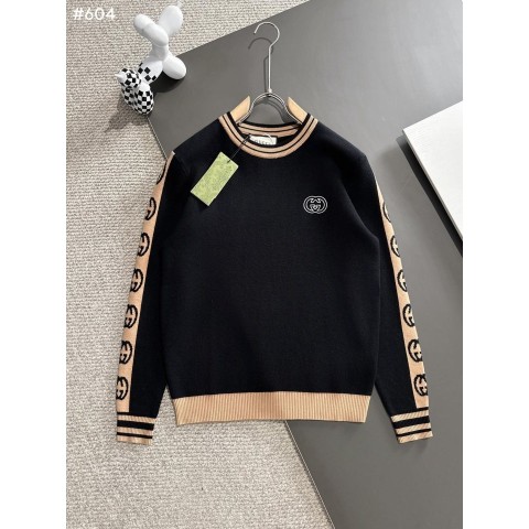 구*배색 보카시 니트 스웨터.유