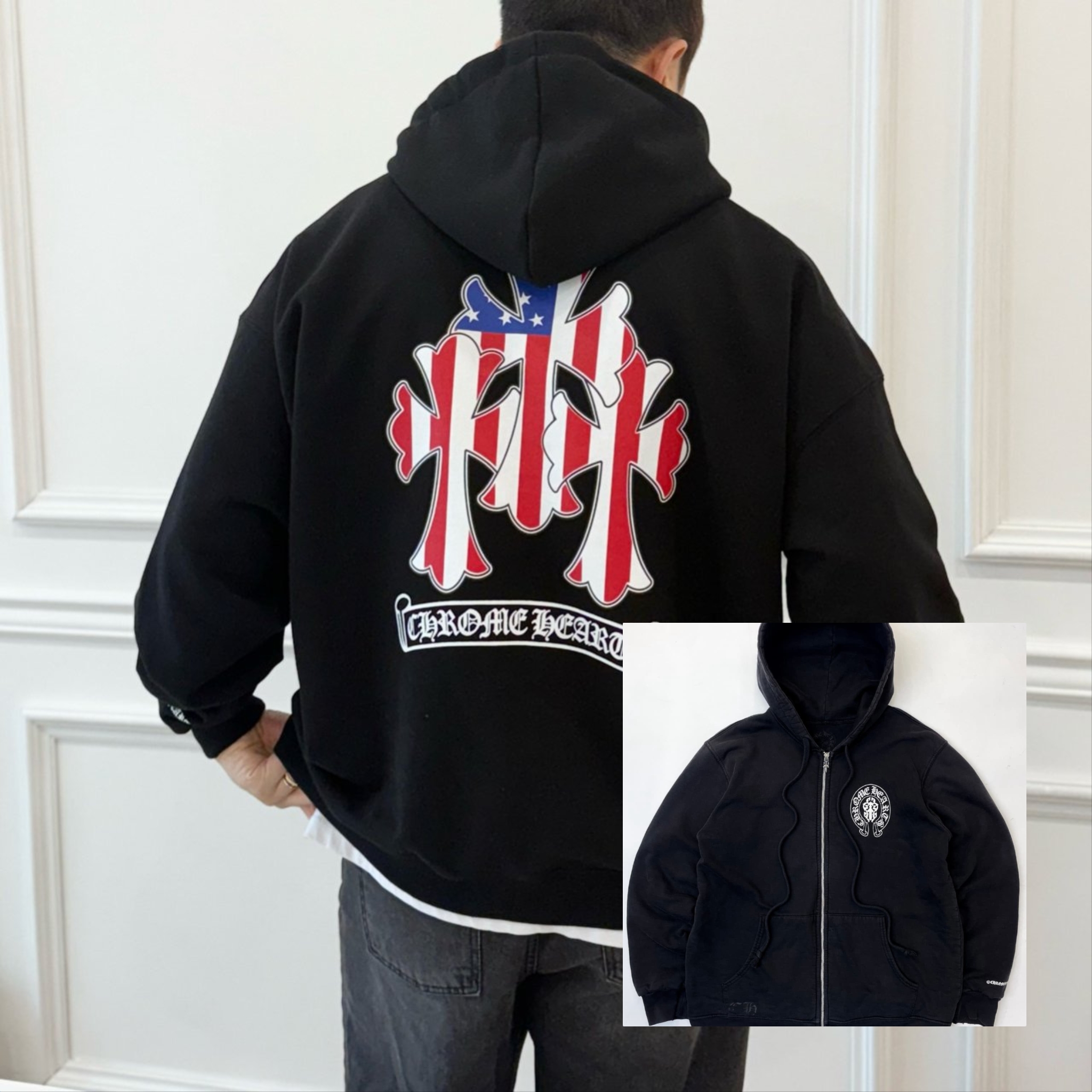 아메리칸 플래그 후드 집업.t