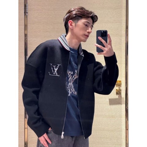 루* 자수로고 숄 니트 집업.ㅂ