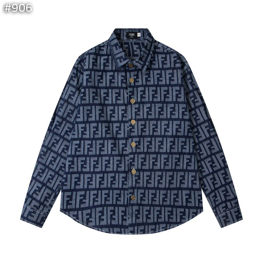 펜* 블루 FF 자카드 셔츠.유