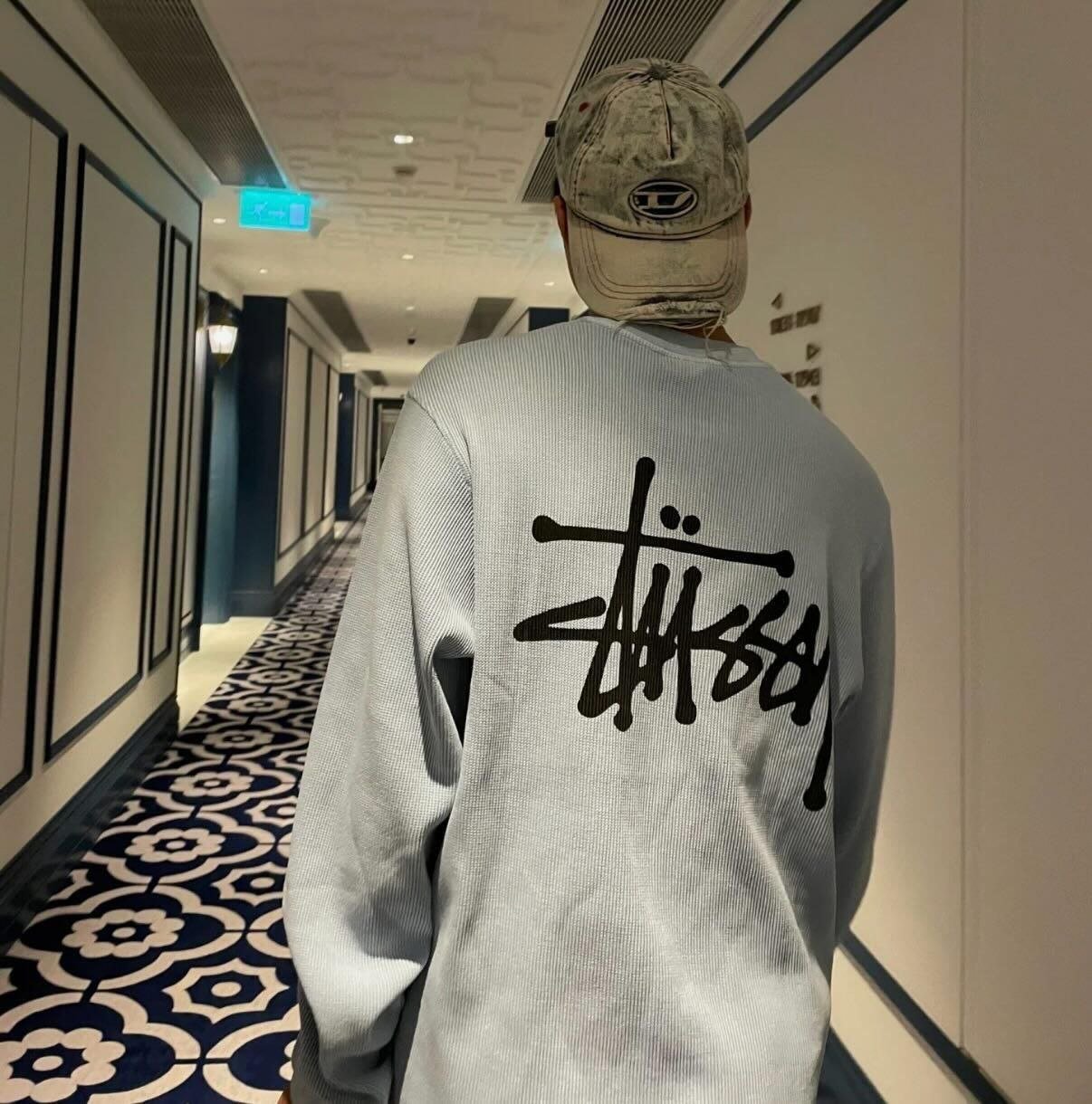 스투* 래글런 와플 써멀 (오프화이트)롱슬리브.i