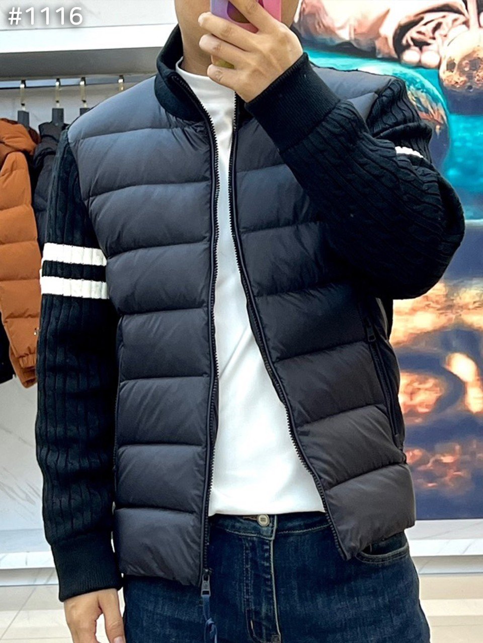 몽*** 패딩 집업 울 가디건.유