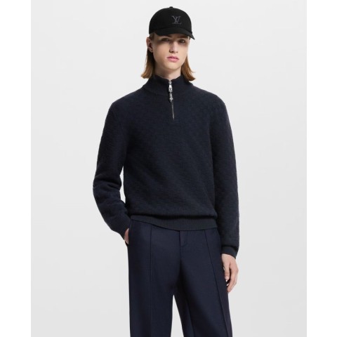 루*** 캐시미어 울 블렌드 하프 집업 풀오버.유