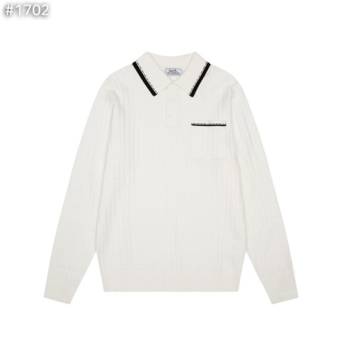 에**스 카라 배색 골지 니트.유