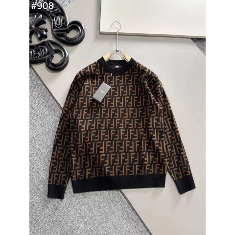 펜* FF 모티프 자가드 울 스웨터.유