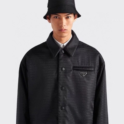 프** 리나일론 플레이트 패딩 셔츠 자켓.i