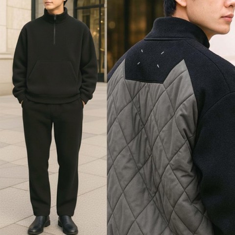 마*지엘라 하프집업 후리스.듀    