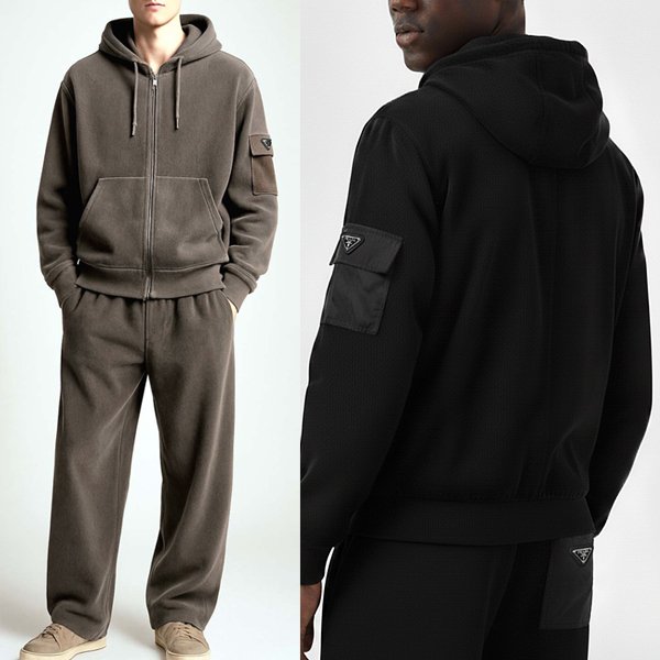 프** 배색포켓 후디 셋업.듀  