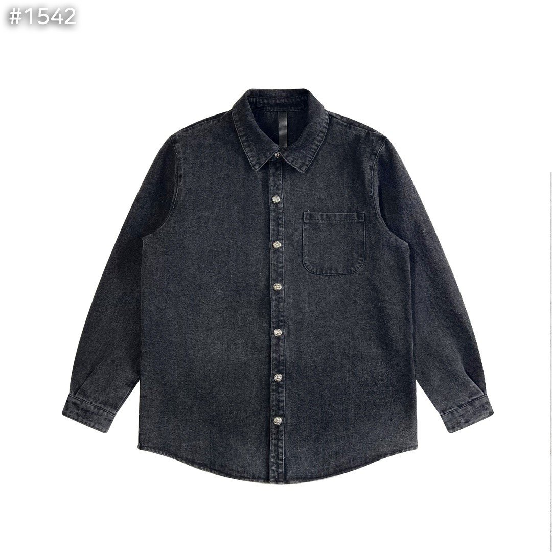 크* 빈티지 워싱 데님 셔츠.유