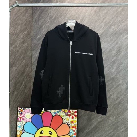 크* 레터링 레더 크로스 집업 후드 자켓.유