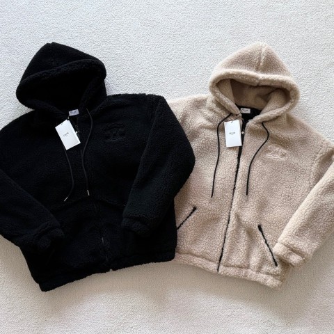 셀** 울&코튼 플리스 후드 재킷.더