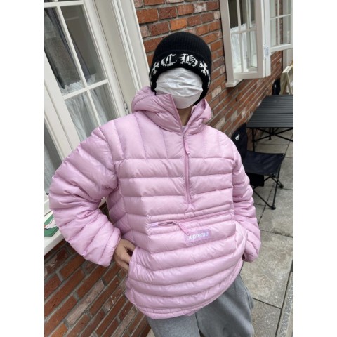 슈** WEEK6 마이크로다운 하프 집업 후드 풀오버 아노락.n