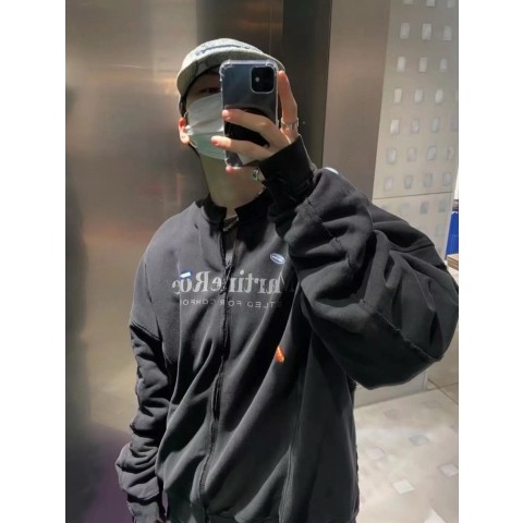 마*로즈 로고 크루넥 집업