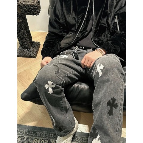 크**츠 크로스 패치 데님 팬츠