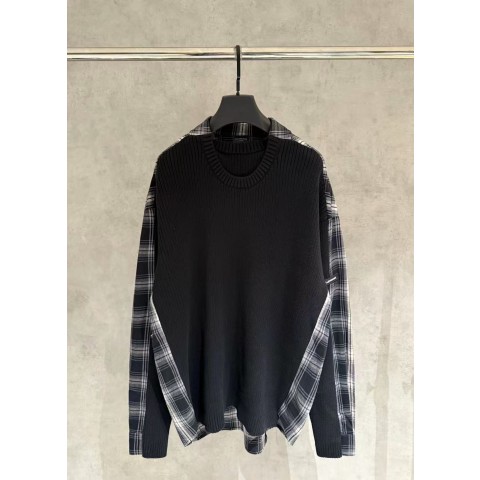 발****  하이브리드 플래드 스웨터 니트.a