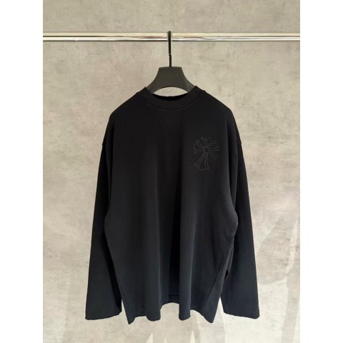 크***  크로스자수 오버 롱슬리브 티셔츠.a