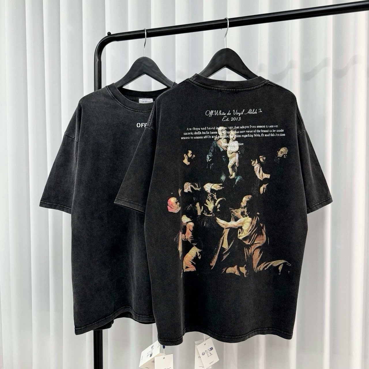 오*화*트 스탬프 마리 반팔 티셔츠