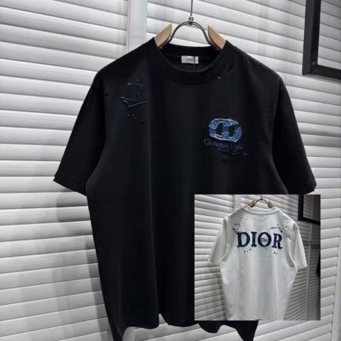 D***. 데님패치 데미지 자수반팔.b