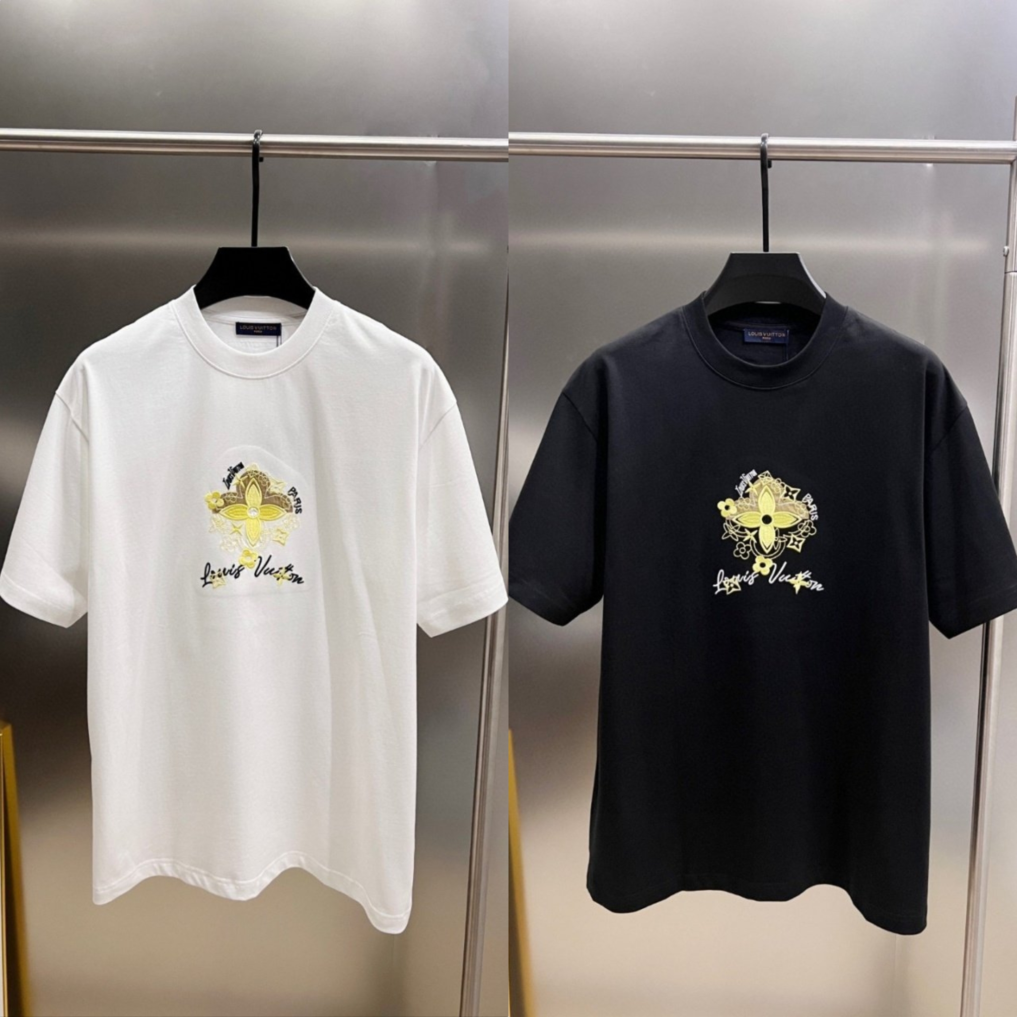 루* 골드모노 레터링 자수티셔츠.b