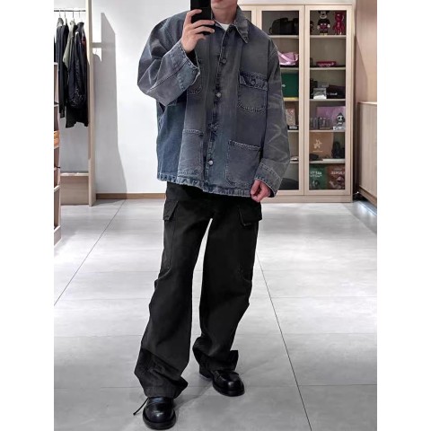 프** 26 디스트레스드 이펙트 데님 자켓 .n