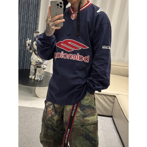 발**아가 26 3B 풋볼 V넥 롱슬리브.n