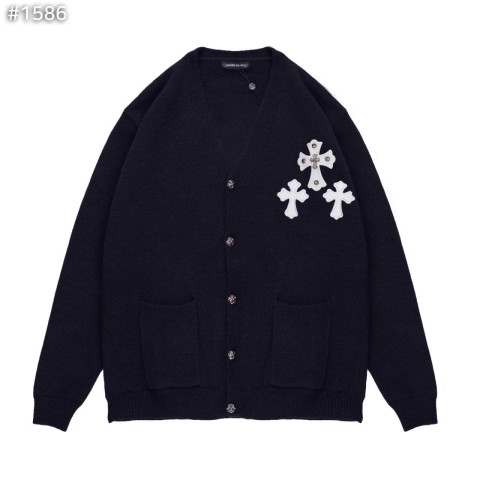크**츠 화이트 크로스 패치 니트 가디건.유